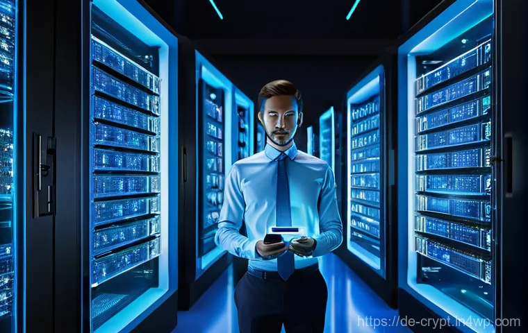 암호화폐 보안 전문가의 팁과 조언 - **Prompt 1: "The Guardian of the Digital Vault"**
    A highly detailed, realistic image of a focuse...