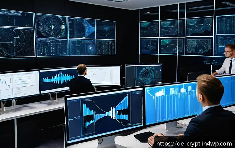 보안 감사의 중요성과 실행 방법 - A modern German office setting with IT security professionals conducting a thorough cybersecurity au...