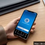 스마트폰과 암호화폐 보안의 관계 - A close-up view of a modern German smartphone displaying a cryptocurrency wallet app with biometric ...