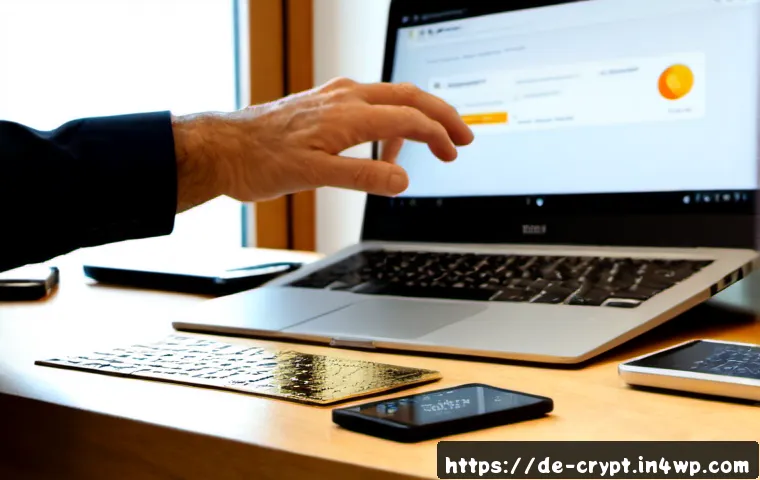 Home 17 블록체인에서의 트랜잭션 보안 - Photorealistic secure blockchain transaction scene in a modern German home office, middle-aged profe...